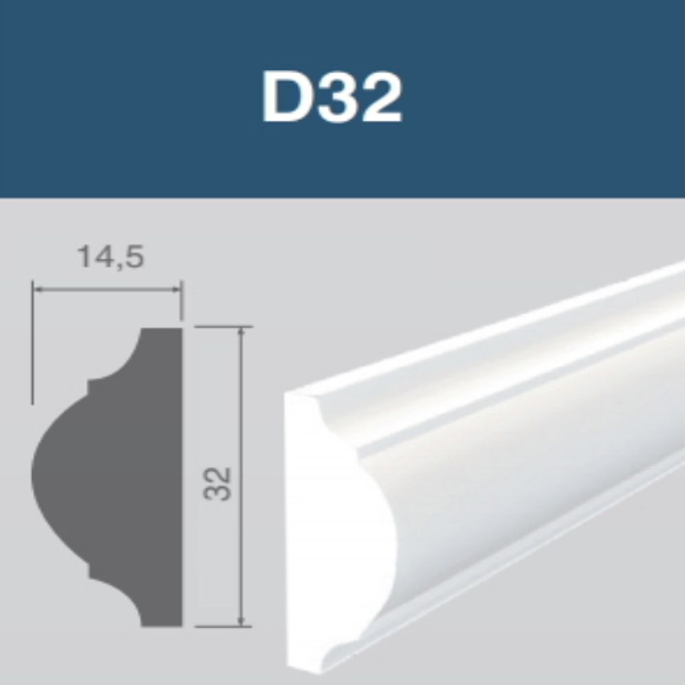 Молдинг настенный из полистирола HIWOOD D32