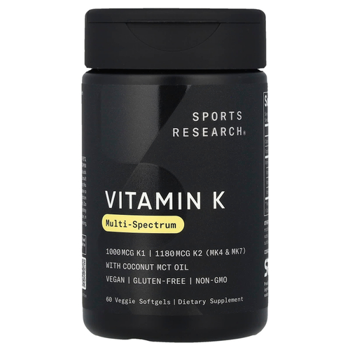 Sports Research, Vitamin K, Multi-Spectrum, 60 растительных капсул