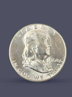 Монета 50 центов (1/2 доллара) США 1960 Бенджамин Франклин