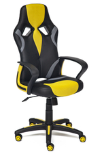 Runner Кресло офисное (черный/желтый кожзам/ткань)