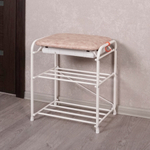 Подставка для обуви "Альфа 13" с сиденьем и ящиком, белая