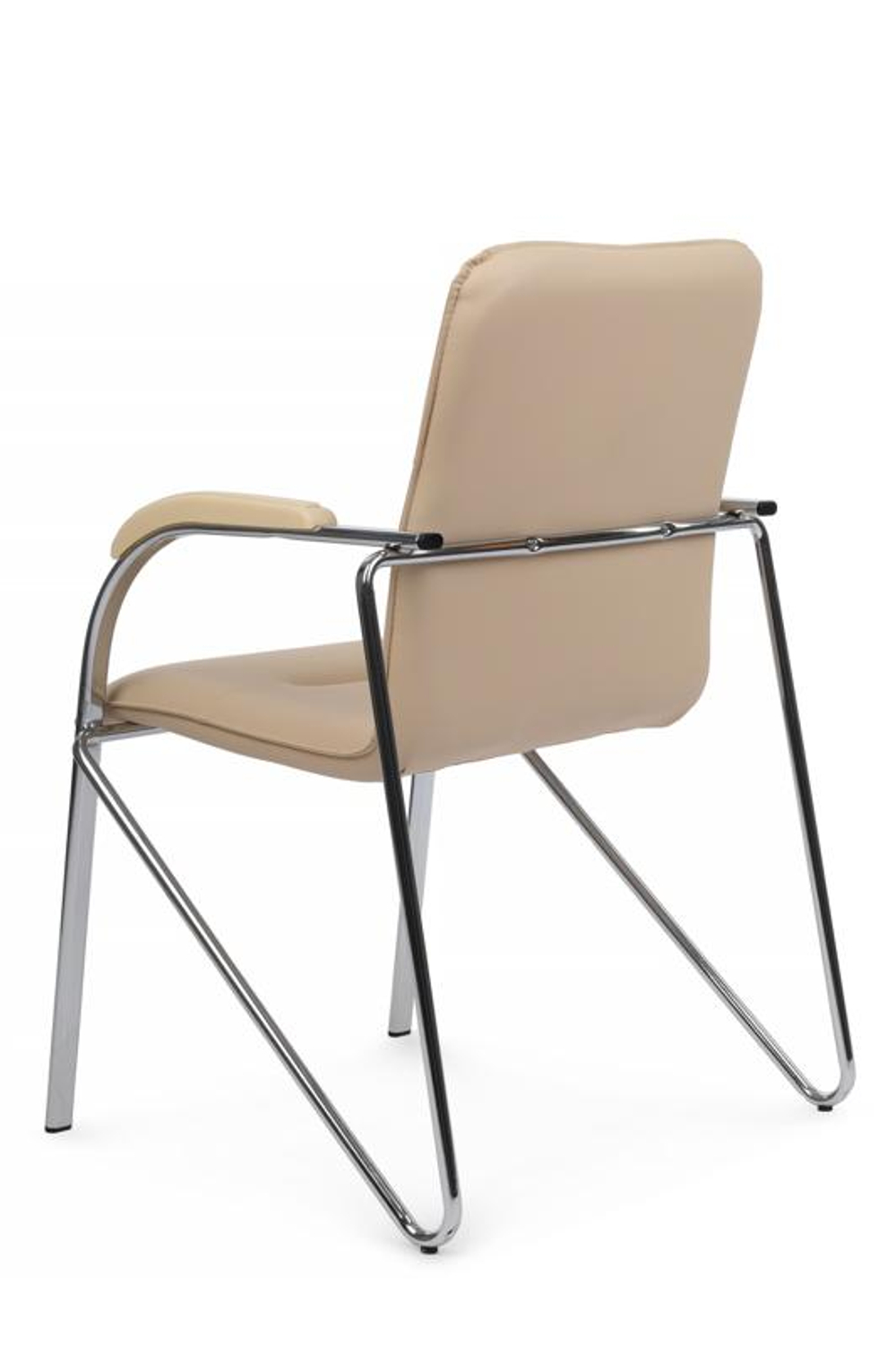 Стул Riva Самба с пластиковыми подлокотниками SMB-03H Хром гальв. Бежевый