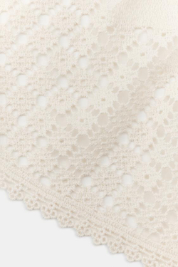ZARA ПАРЕО ИЗ КРУЖЕВА КРОШЕ, ЭКРЮ