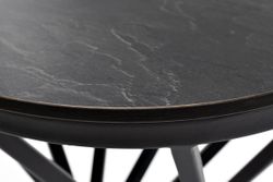 "Сантьяго" журнальный стол из HPL круглый Ø40 H55, каркас из стали темно-серый (RAL 7024), цвет столешницы "серый гранит"