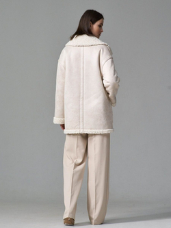 Двусторонняя дубленка из искусственного меха тедди чебурашка, SilverFox (арт. S1183-200)