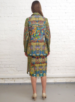 Комплект (платье и жакет) "Витраж", по мотивам живописи Тани МакКабе