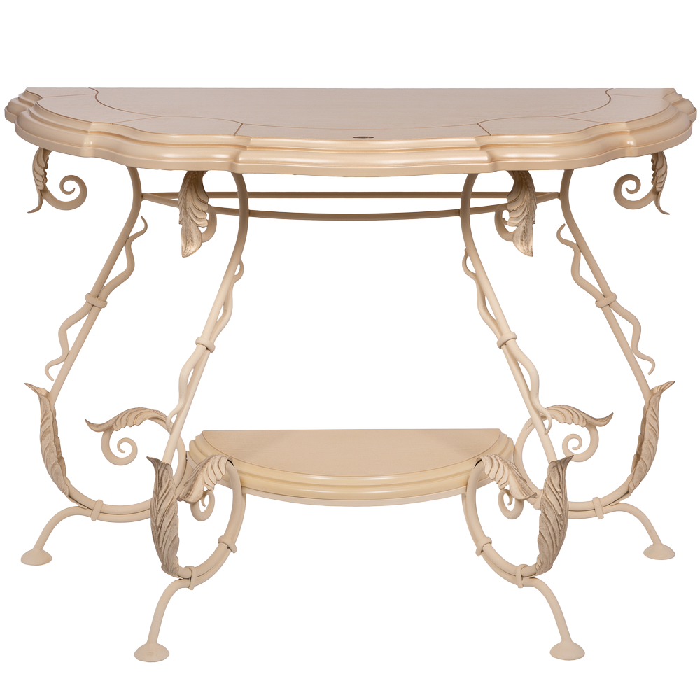 Кованый стол консоль Аделаида-2 Айвори