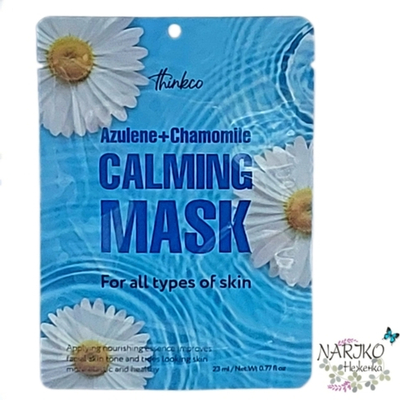 Маска для лица тканевая с Азуленом и Экстрактом ромашки успокаивающая THINKCO Azulene+Chamomile Calming Mask Pack, 23 мл.