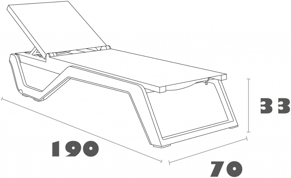 Шезлонг-лежак пластиковый Siesta Contract Rio Pro, бежевый