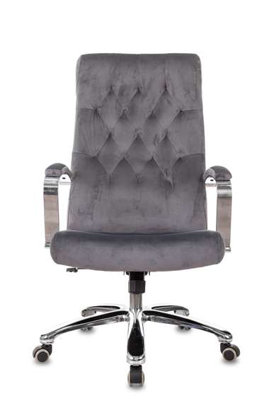 Кресло руководителя Бюрократ T-9928SL Fabric серый Italia 26 крестов. металл хром