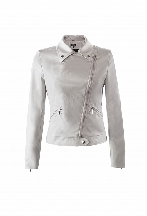 Куртка-косуха из экокожи серая LE-08-17FW