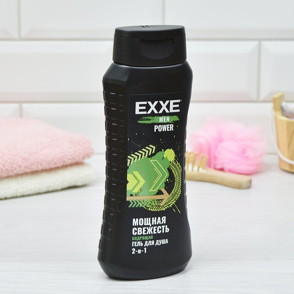Гель для душа мужской 2в1 "Бодрящий" 400мл POWER EXXE MEN