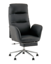 Кресло руководителя TopChairs Solid с оттоманкой черный