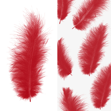 Перья красный 30 шт