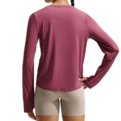 Женская теннисная футболка   Nike One Classic Dri-Fit Long-Sleeve - pink smoke/white