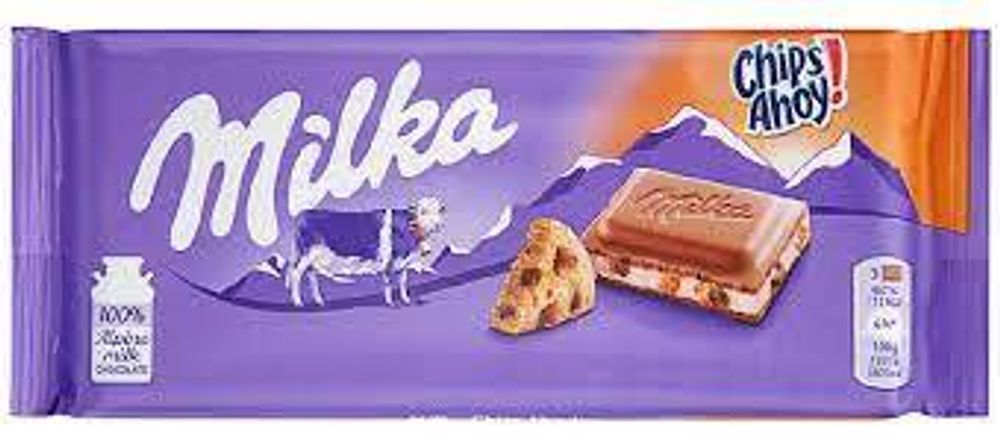 Milka  Chips Ahoy Молочный Шоколад с Кусочками Пиченья 100г