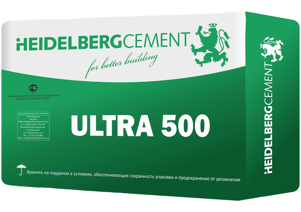 Цемент Heidelbergcement M500 ЦЕМ II В-К (Ш-И) 42.5 Н 25 кг