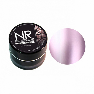 NR Гель-краска Mirror Pink Silver Металлик Зеркальное розовое серебро, 5гр