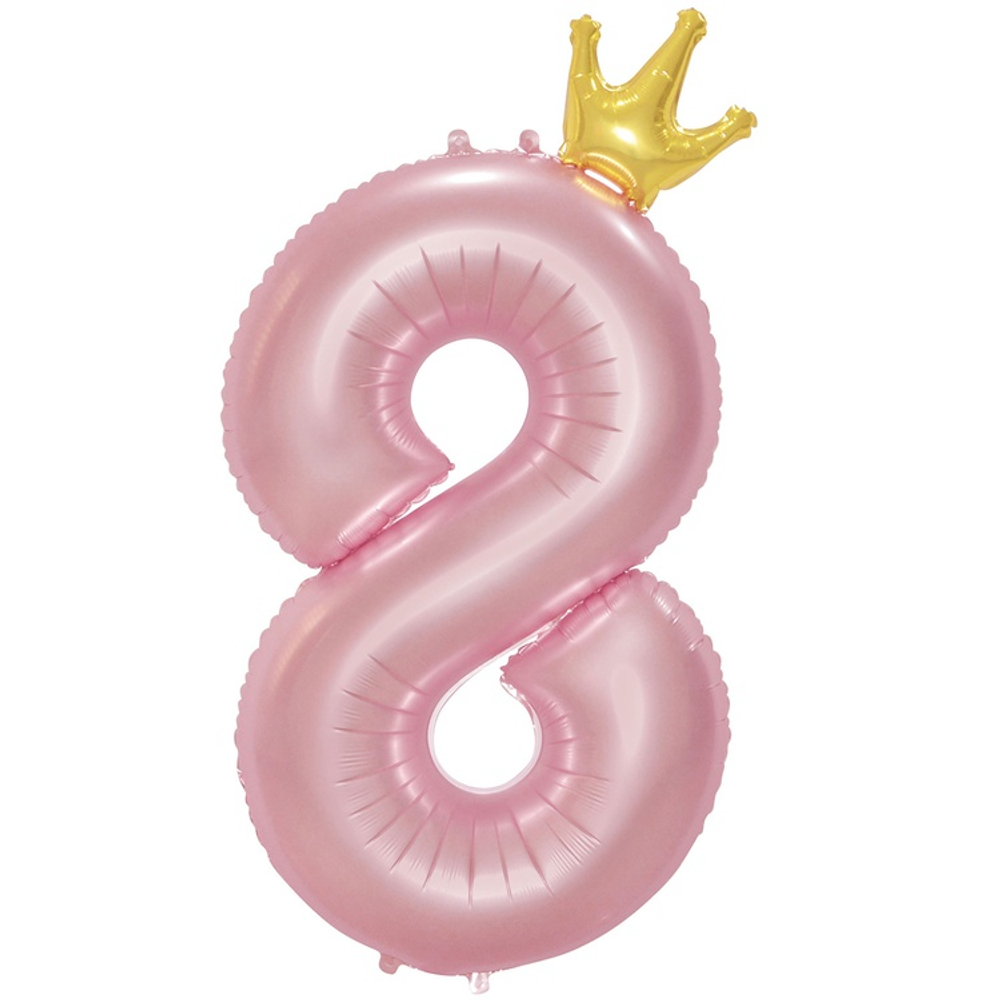 Шар фольгированный Цифра 8 115 см (Розовый)