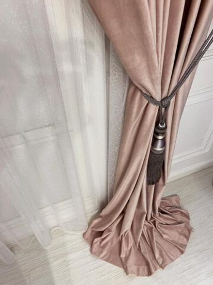 Шторы из однотонного бархата матового, цвет 42 розовый