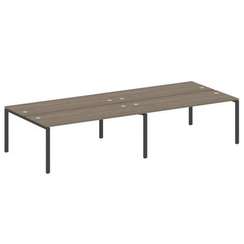 Metal System Рабочая станция на 4 места на П-образном м/к БП.СМ-4.5 Вяз Благородный/Металл Антрацит