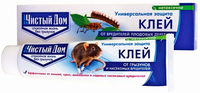 Клей от грызунов и насекомых 60гр. туба Чистый дом