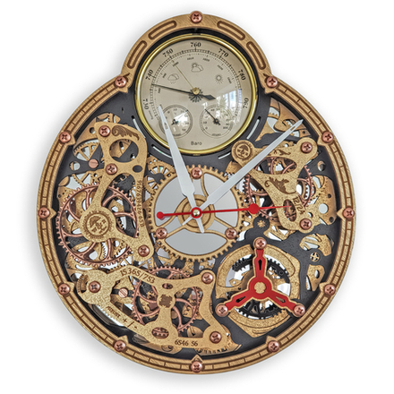 Часы Automaton «Турбийон Метео»: барометр, термометр, 4 шестерёнки, ручная сборка, 32×34 см