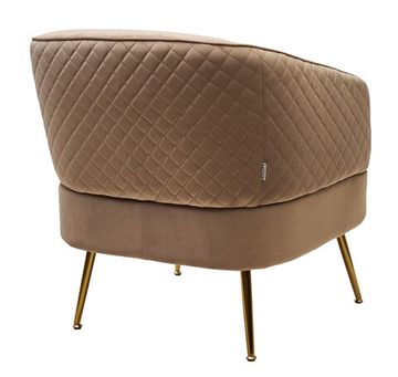 Кресло MUSSELS BLUVEL-40 Бежевый, велюр / золотой каркас