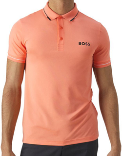 Мужское теннисное поло BOSS Paul Pro Slim Fit - Оранжевый