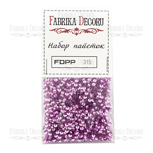 Набор пайеток №315, 4мм, фиолетовый цвет, Fabrika Decoru