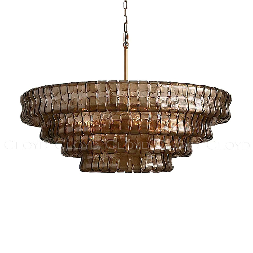 Люстра Cloyd NAMASTE C16 / Ø90 см - латунь - дымчат.стекло (арт.11689)