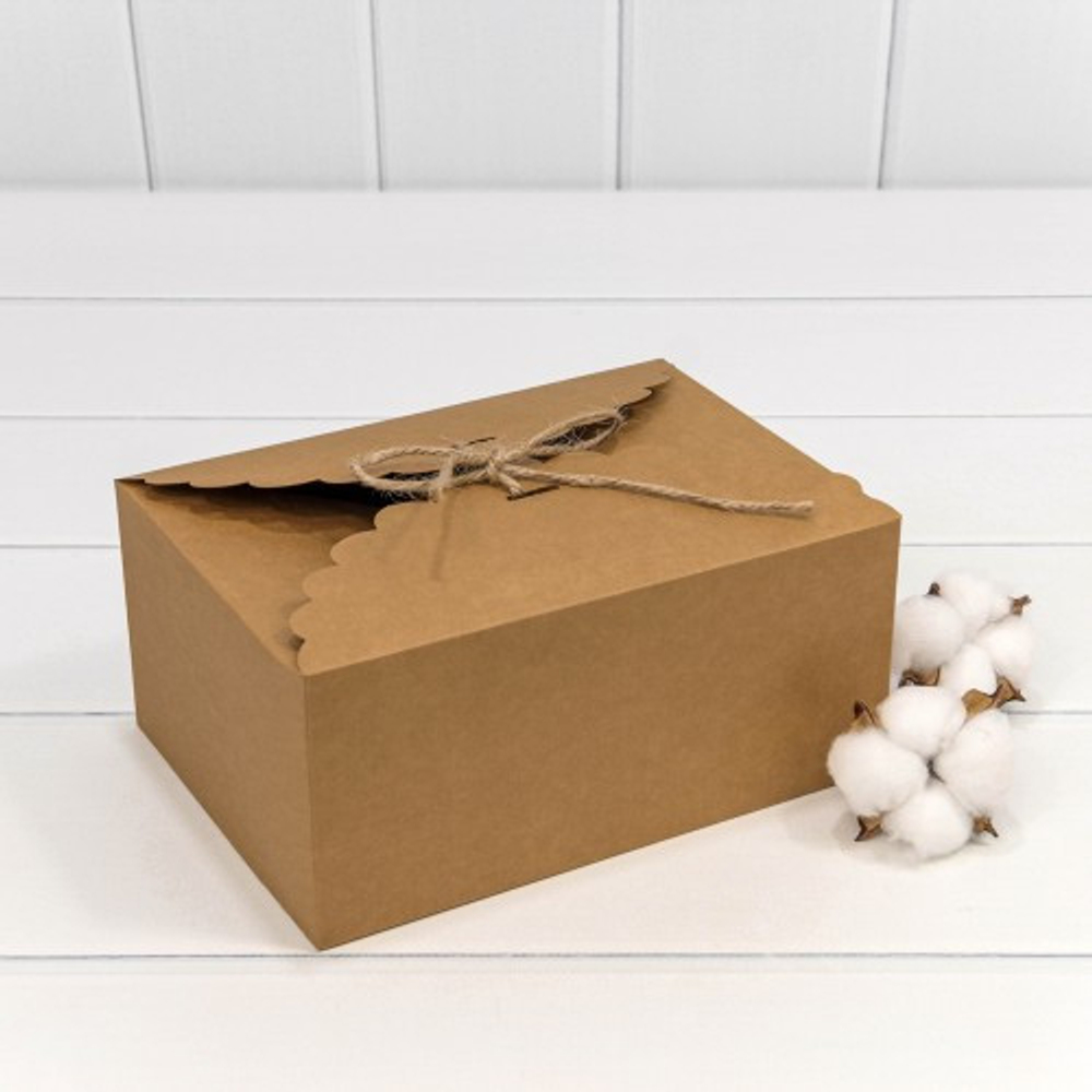 Коробка сборная 22х16х10 см с атласной лентой (Коричневый)