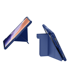 Чехол книжка синего цвета от Nillkin для Xiaomi Pad 7 и 7 Pro, серия Bumper Pro Case-Multi Angle Folding Style, многофункциональный складной стиль