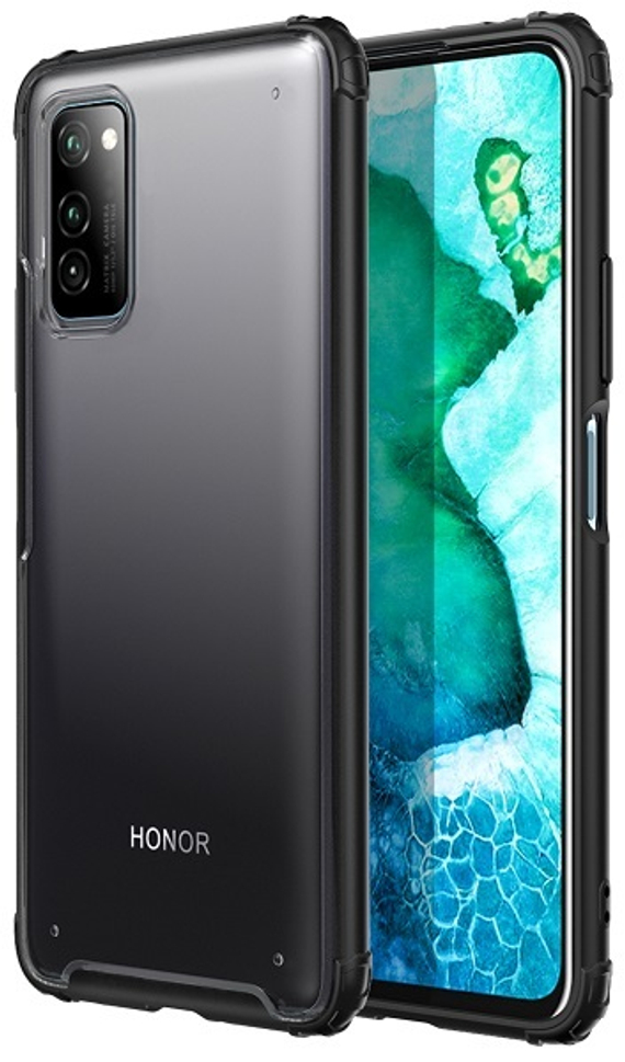 Чехол на телефон Huawei Honor V30 (V30 Pro) с черными рамками, серии Ultra Hybrid от Caseport