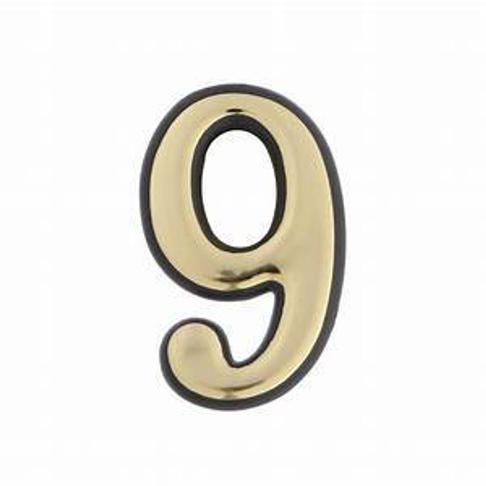 Цифра дверная  "9", самокл. хром/золото РАСПРОДАЖА