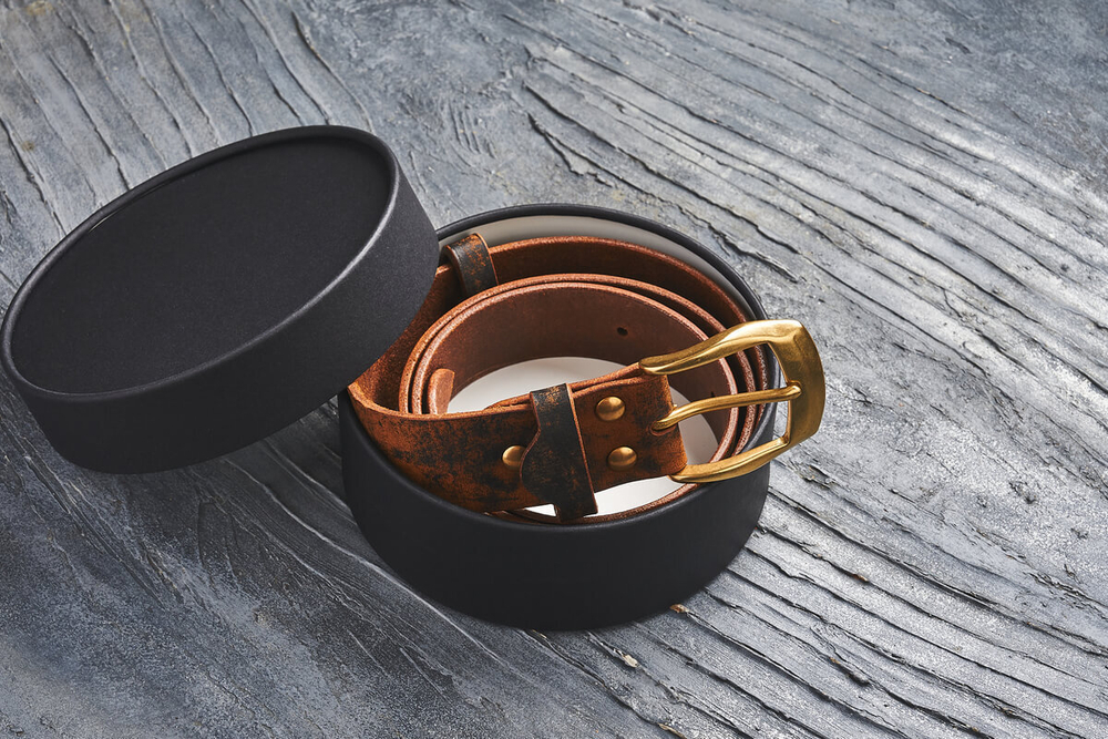 Ремень из гладкой итальянской кожи, цвет «песчаная буря», латунная пряжка