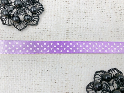 Лента атласная горох, ш. 1 см, сиреневый