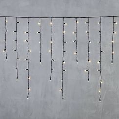 Светодиодная бахрома с колпачком 3,2*0,9 м., 180 теплых белых LED ламп, черный провод ПВХ, IP65, LTC (PIL180CAP-11-2WW)