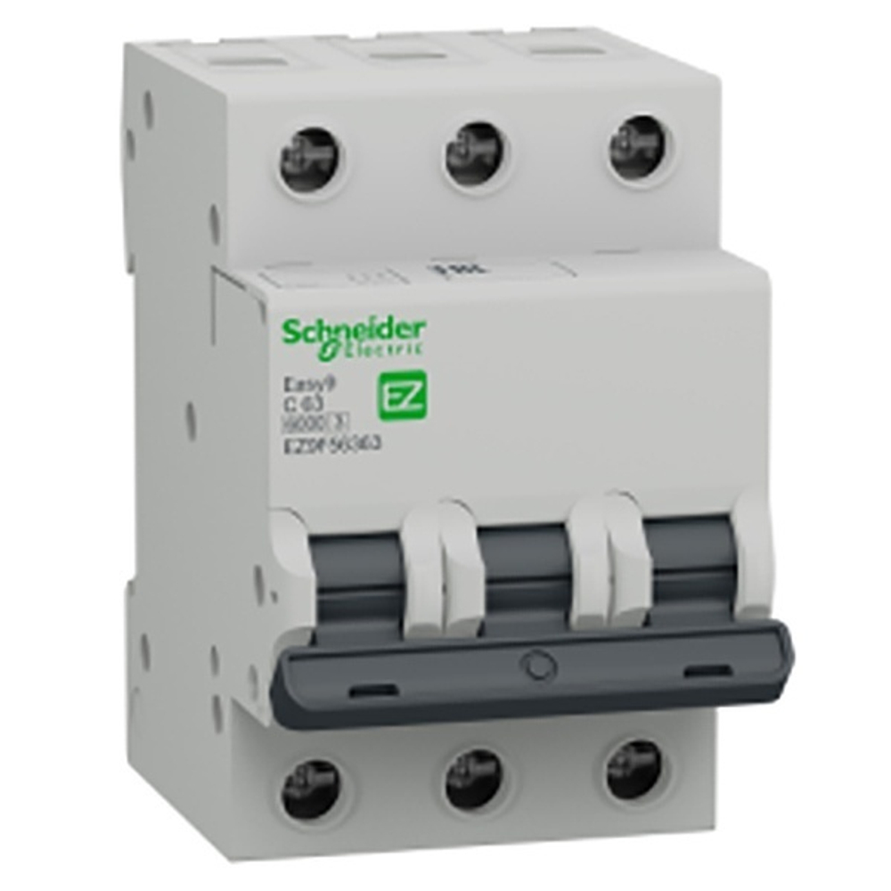 Автоматический выключатель Schneider Electric EASY 9 3П 63А С 6кА 400В (автомат электрический) EZ9F56363