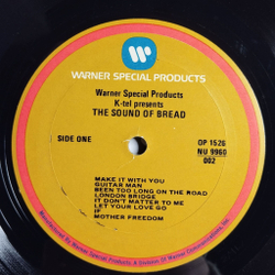 Винтажная виниловая пластинка LP The Sound Of Bread Their 16 Finest Songs (USA 1982)