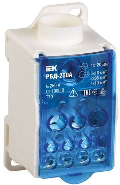 Блок распределительный РБД-250А на DIN-рейку IEK