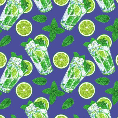 Лайм, мята, мохито коктейль