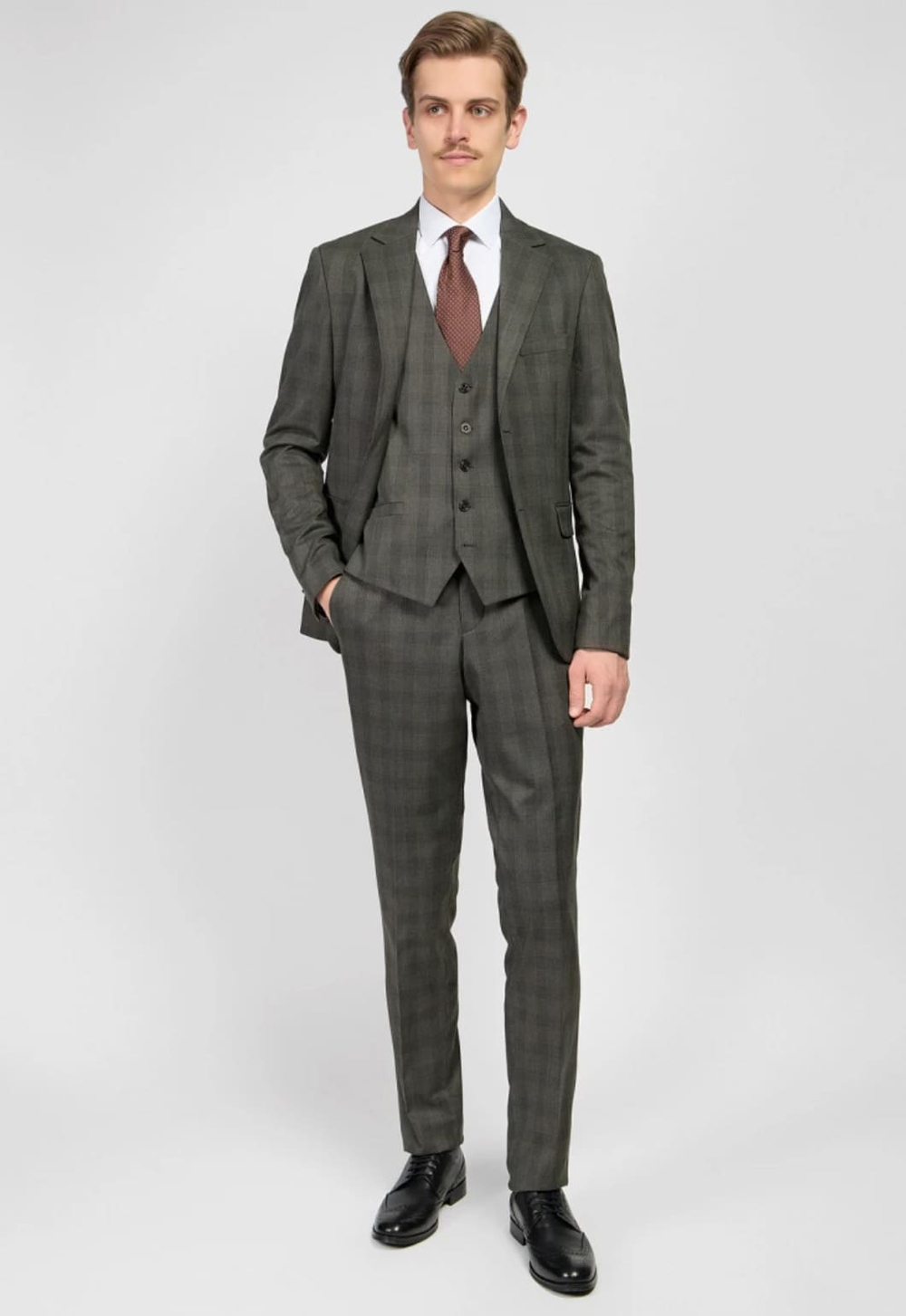 Мужской классический костюм (темно-серый) А38