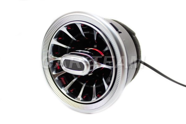 Сопло вентиляции (дефлектор) мини в стиле AMG ver.2.0 регулируемое с RGB подсветкой - серебро (1шт)