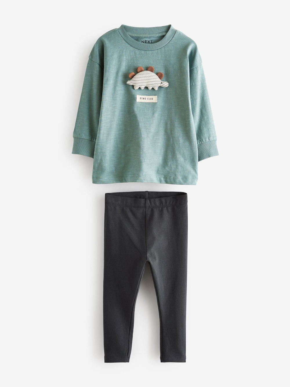 Лонгслив и легинсы в комплекте для мальчика Next 650-024, Зеленый, Черный