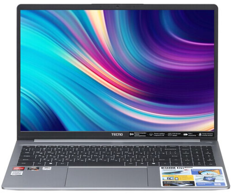 Ноутбук 16" TECNO AMD Ryzen 7 5800U 1.9 ГГц 16 ГБ DDR4 AMD Radeon Graphics Tecno Megabook K16S