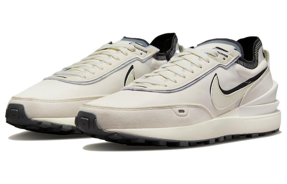 Nike Waffle One "coconut milk" fabric leatherette retro, double-layer shock absorption, lightweight, wear-resistant, non-slip low-top sports casual shoes men's off-white recyclable materials