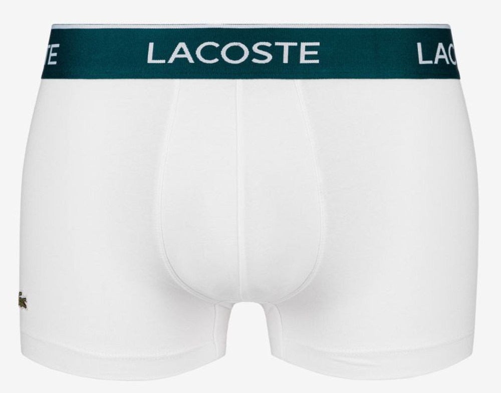 Мужские спортивные боксеры Lacoste Casual Cotton Stretch Boxer 3P - белый
