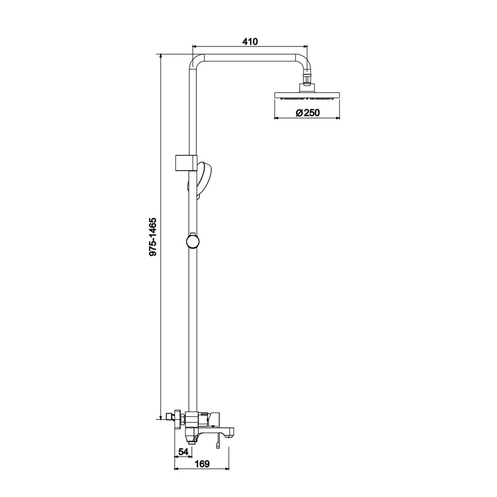 Душевая система 35к G2402 GAPPO лейка "Тропический душ" ХРОМ