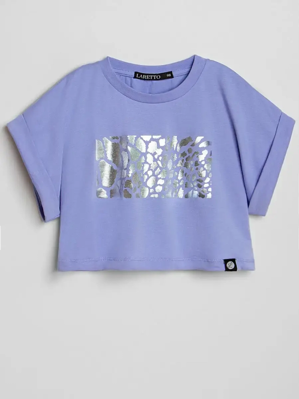 Футболка детская оверсайз укороченная с принтом